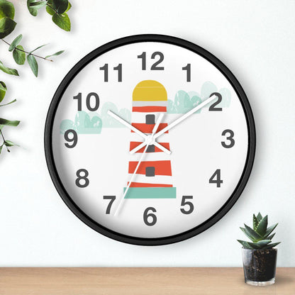 Boys Ocean Lighthouse Wall Clock, Boys Nursery Wall Clock, Boys Baby Shower Gift, Nautical Wall Clock, Boys Wall Decor, Kids Room Decor