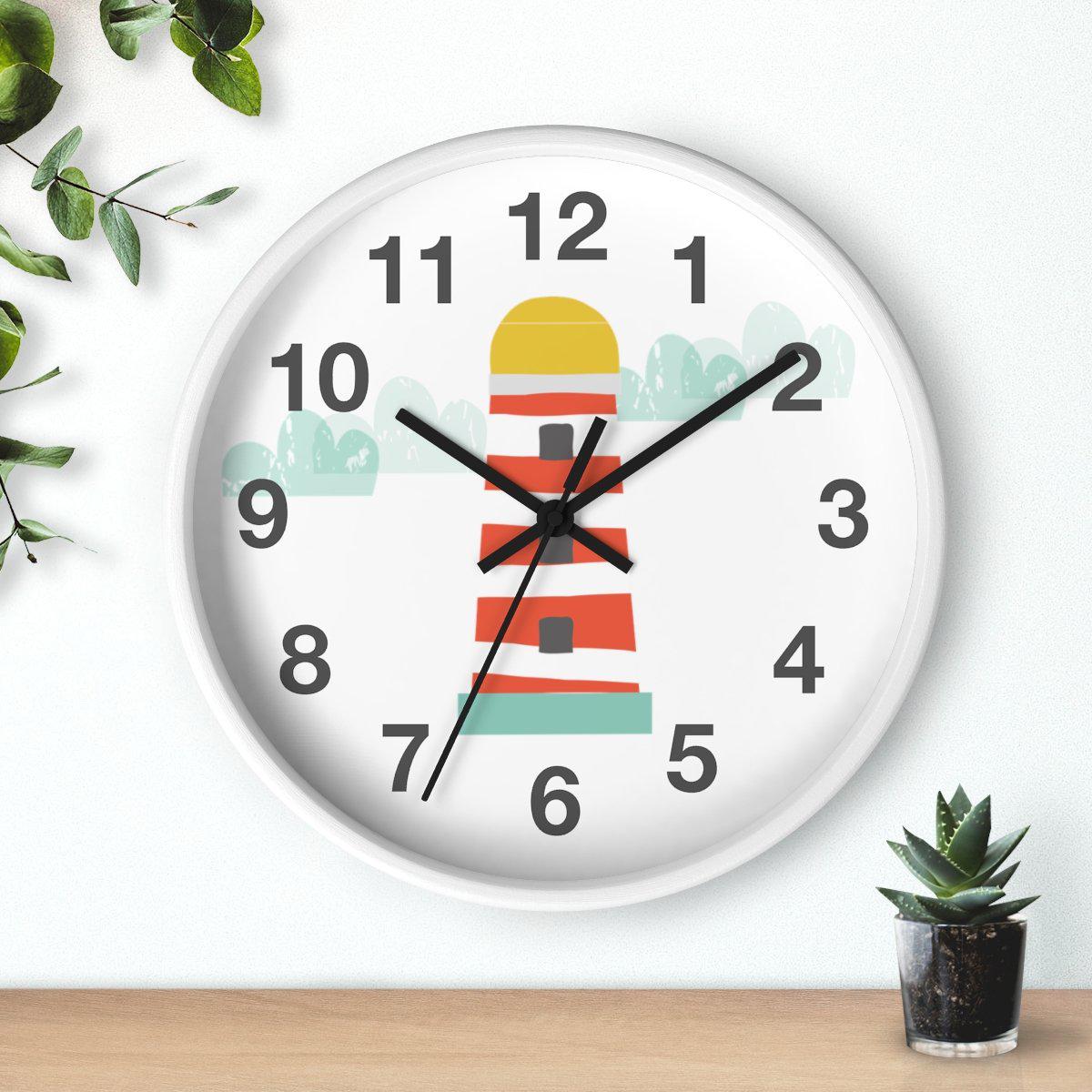 Boys Ocean Lighthouse Wall Clock, Boys Nursery Wall Clock, Boys Baby Shower Gift, Nautical Wall Clock, Boys Wall Decor, Kids Room Decor