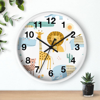 Nursery Wall Clock No Ticking Jungle Animals, Nursery Large Wall Clock, Kids Wall Clock, Silent Nursery Wall Clock, Kids Wall Decor | Pippa + June
