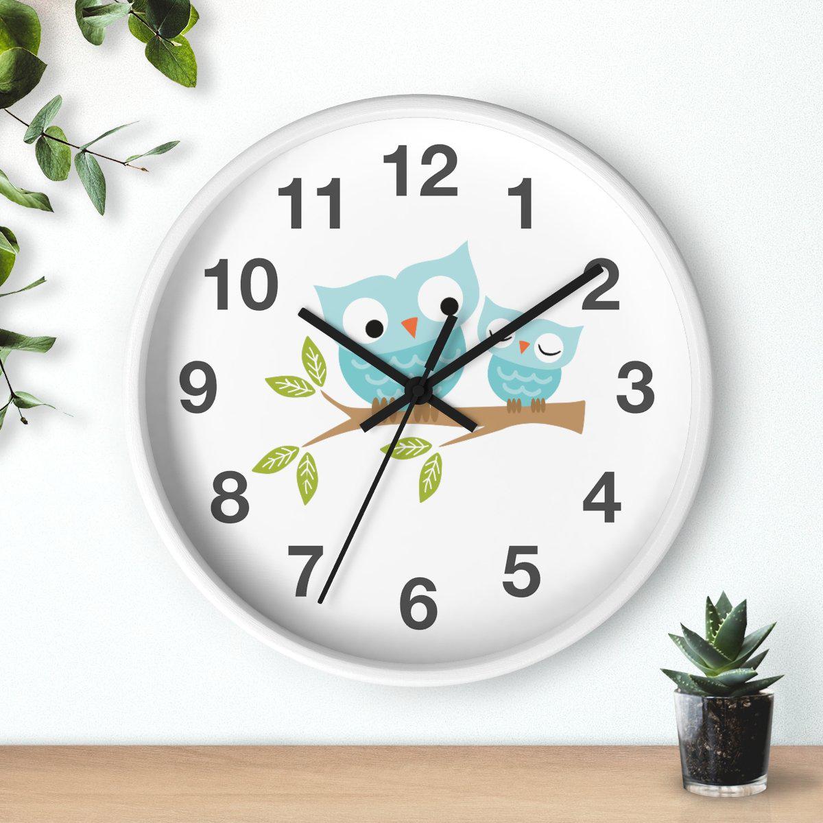 Woodland Wall Clock, Neutral Unisex Wall Clock, Nursery Wall Clock, Childrens Wall Clock, Kids Clock, Woodland Decor, Boys Decor, Boys Wall Decor