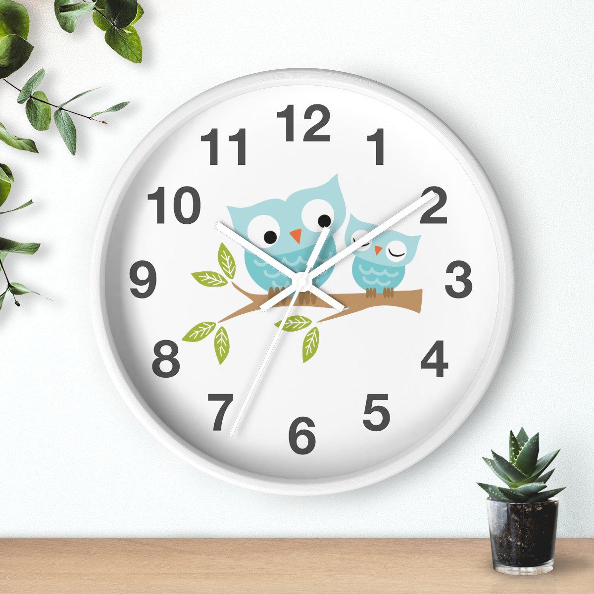 Woodland Wall Clock, Neutral Unisex Wall Clock, Nursery Wall Clock, Childrens Wall Clock, Kids Clock, Woodland Decor, Boys Decor, Boys Wall Decor
