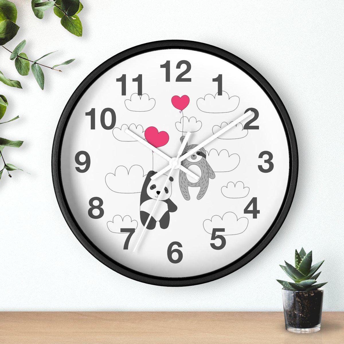 Nursery Wall Clock No Ticking Animals, Kids Wall Clock, Nursery Large Wall Clock, Silent Nursery Wall Clock, Kids Wall Decor | Pippa + June