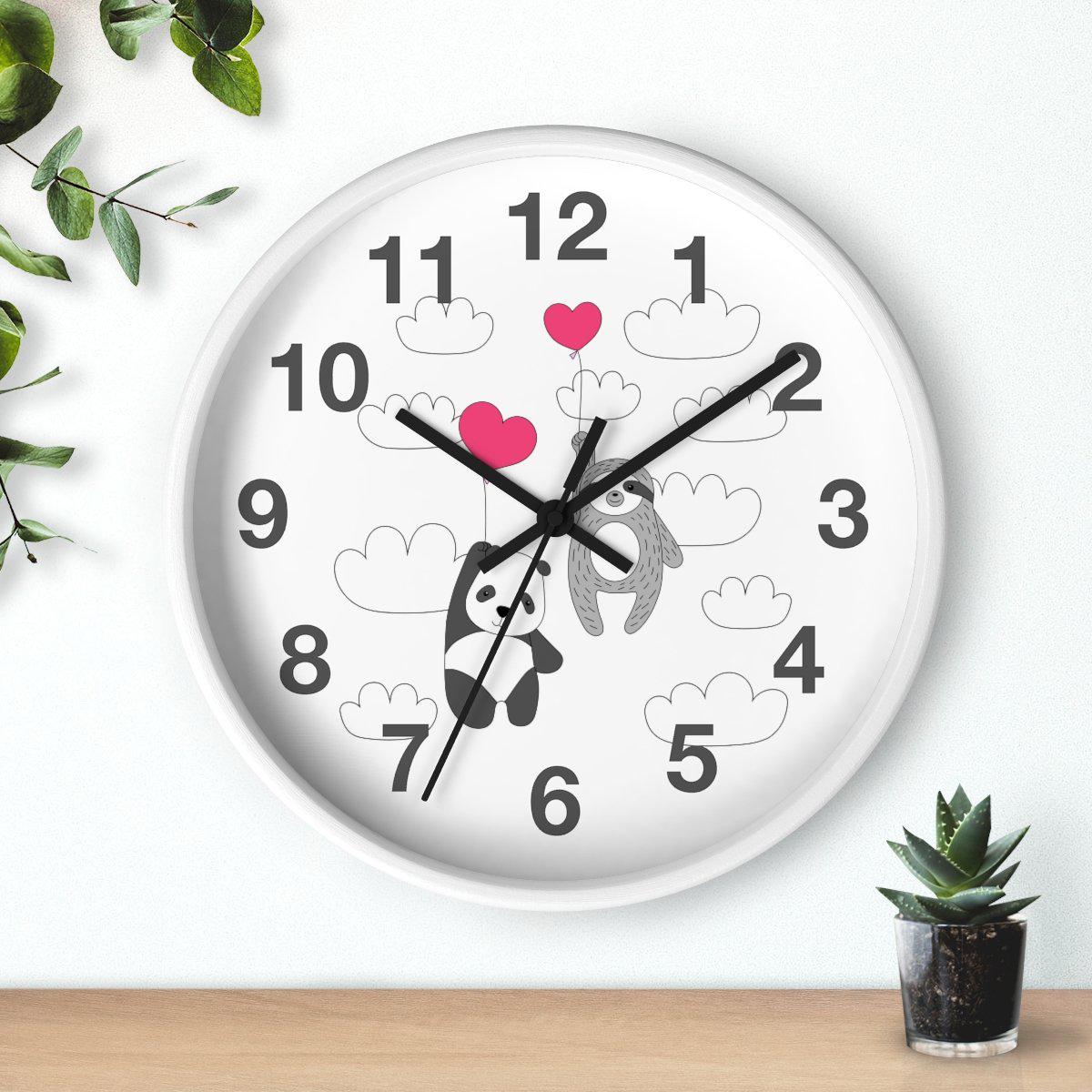 Nursery Wall Clock No Ticking Animals, Kids Wall Clock, Nursery Large Wall Clock, Silent Nursery Wall Clock, Kids Wall Decor | Pippa + June