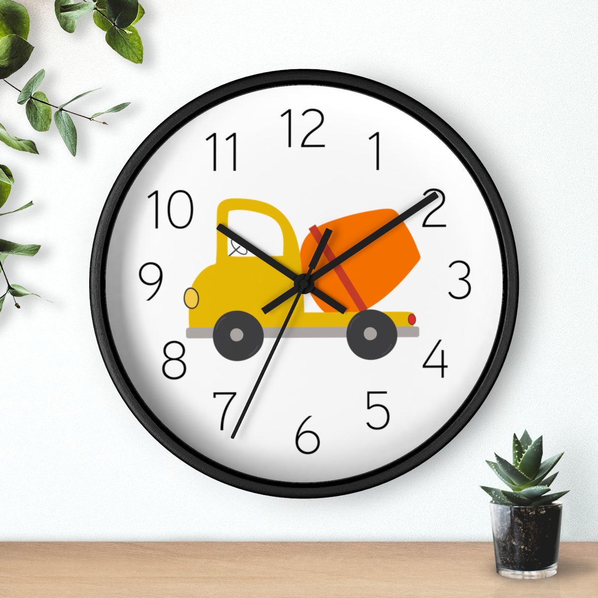 Nursery Wall Clock No Ticking, Boys Wall Decor, Boys Bedroom Decor, Kids Wall Clock Boys Transport Truck | Pippa + June