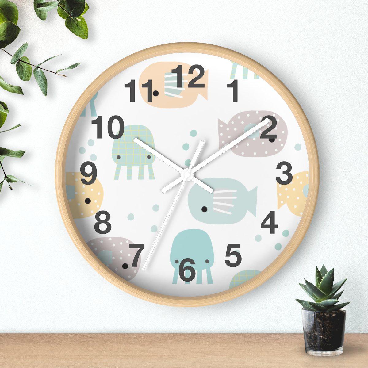 Ocean Wall Clock, Neutral Unisex Kids Wall Clock, Nursery Wall Clock, Childrens Wall Clock, Kids Wall Clock, Unisex Wall Decor, Kids Decor