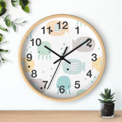 Ocean Wall Clock, Neutral Unisex Kids Wall Clock, Nursery Wall Clock, Childrens Wall Clock, Kids Wall Clock, Unisex Wall Decor, Kids Decor