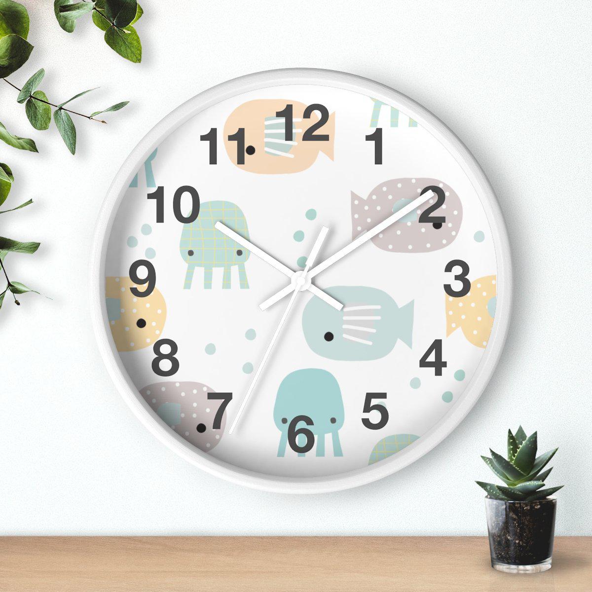 Ocean Wall Clock, Neutral Unisex Kids Wall Clock, Nursery Wall Clock, Childrens Wall Clock, Kids Wall Clock, Unisex Wall Decor, Kids Decor