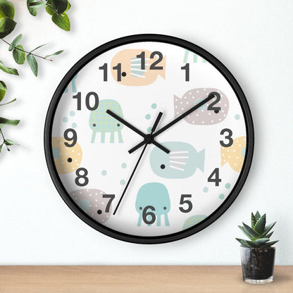 Ocean Wall Clock, Neutral Unisex Kids Wall Clock, Nursery Wall Clock, Childrens Wall Clock, Kids Wall Clock, Unisex Wall Decor, Kids Decor
