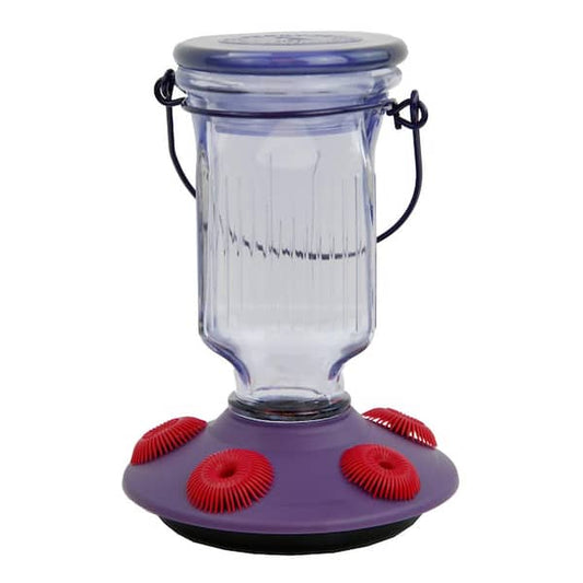 16 oz. Hummingbird Feeder Glass Decorative Top-Fill, Lavender
