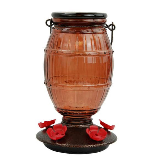 36 oz. Top-Fill Hummingbird Feeder Flower-shaped Feeder, Brown