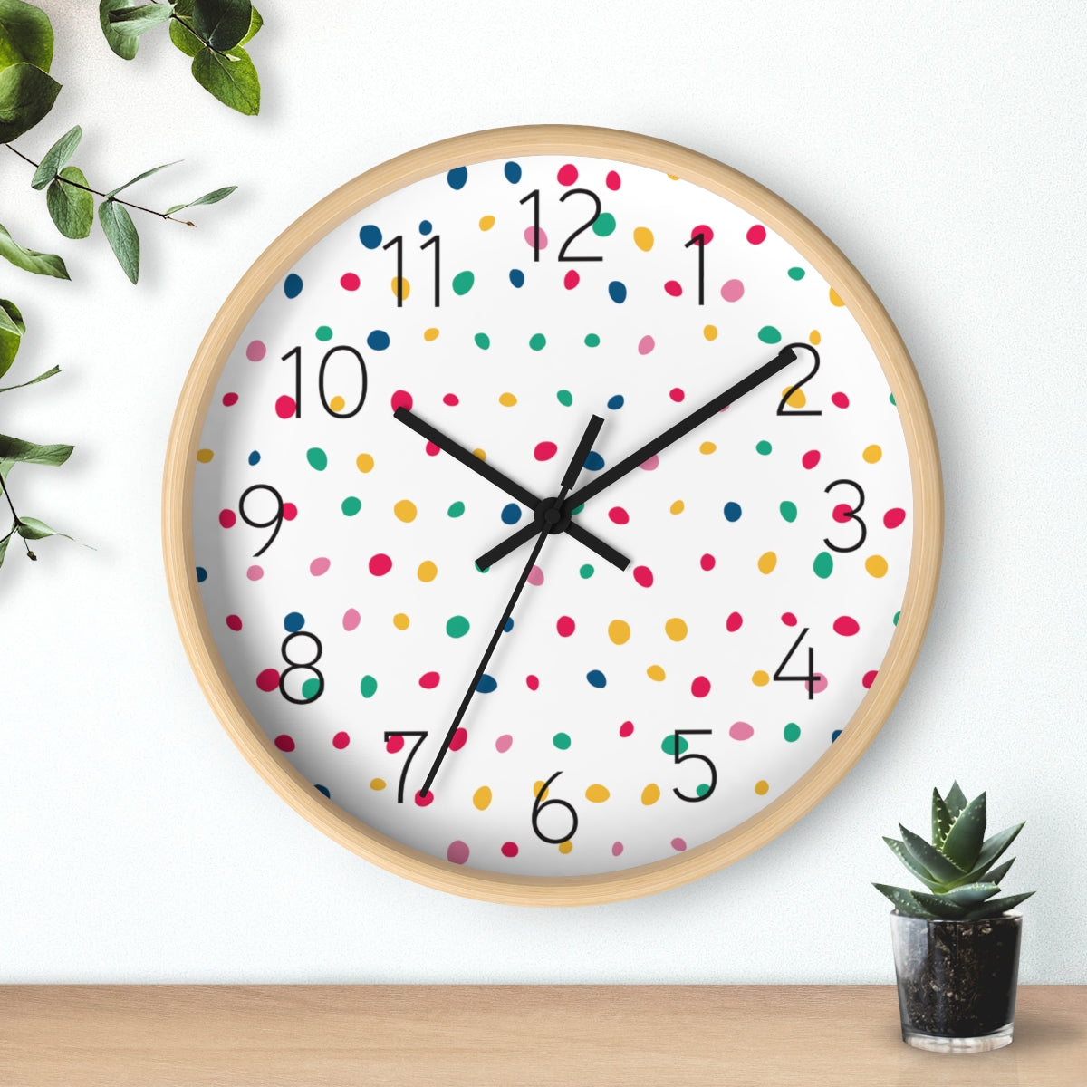 Modern Wall Clock Polka Dot, Minimalist Wall Clocks, Modern Wall Decor, Kitchen Clocks, Office ClocksPippa + June