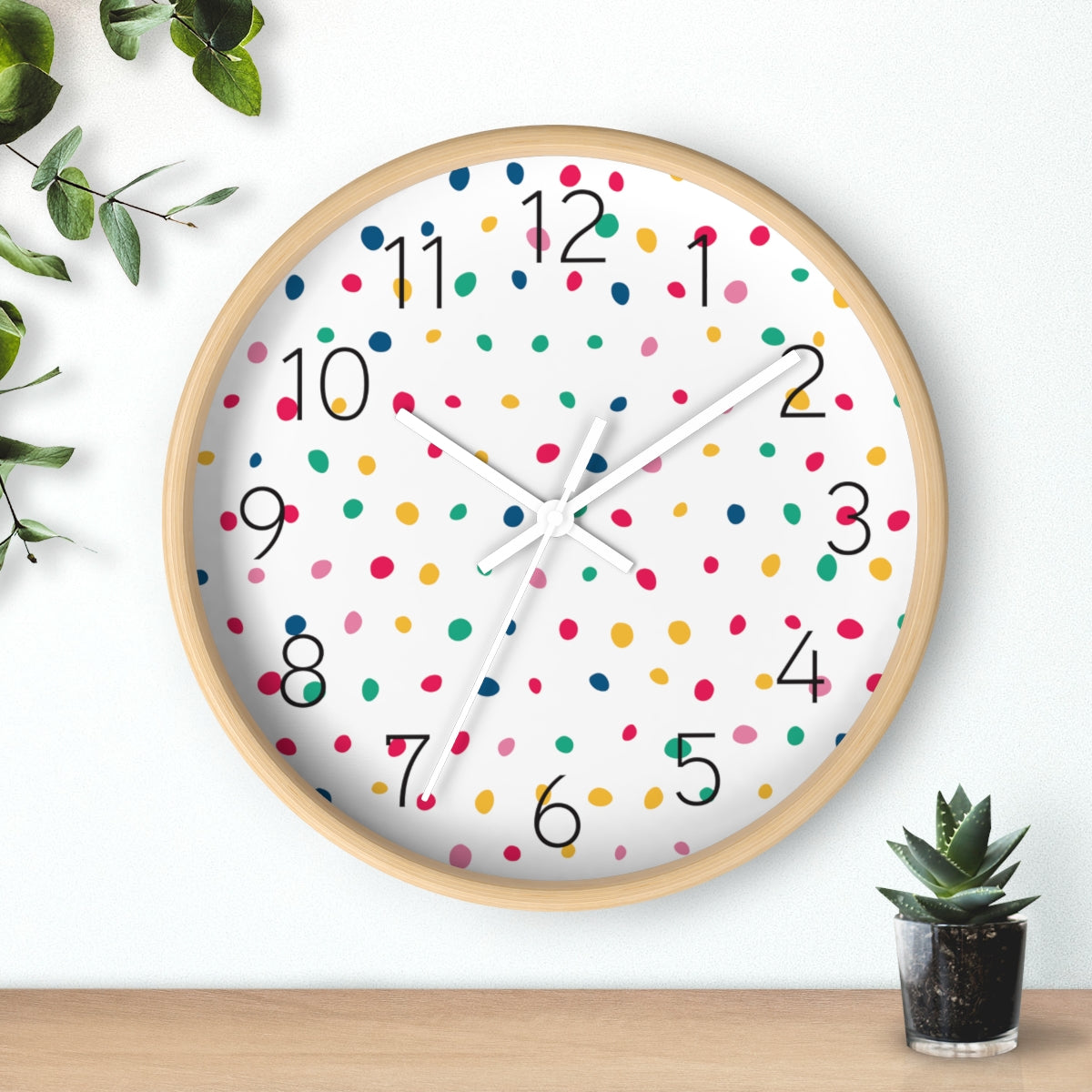 Modern Wall Clock Polka Dot, Minimalist Wall Clocks, Modern Wall Decor, Kitchen Clocks, Office ClocksPippa + June