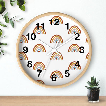 Rainbow Wall Clock, Kids Wall Clock Neutral Unisex, Nursery Wall Clock, Childrens Wall Clock, Kids Clock, Kids Wall Decor, Kids Room Decor