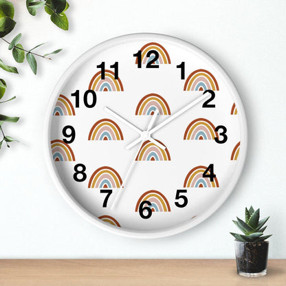 Rainbow Wall Clock, Kids Wall Clock Neutral Unisex, Nursery Wall Clock, Childrens Wall Clock, Kids Clock, Kids Wall Decor, Kids Room Decor