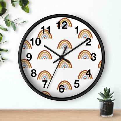 Rainbow Wall Clock, Kids Wall Clock Neutral Unisex, Nursery Wall Clock, Childrens Wall Clock, Kids Clock, Kids Wall Decor, Kids Room Decor