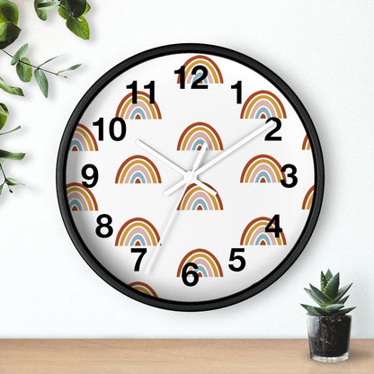 Rainbow Wall Clock, Kids Wall Clock Neutral Unisex, Nursery Wall Clock, Childrens Wall Clock, Kids Clock, Kids Wall Decor, Kids Room Decor