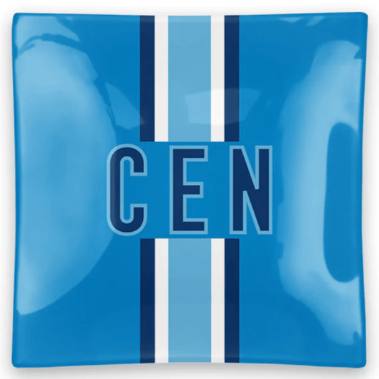 Square Striped Glass Trinket Tray - Can Be Personalized