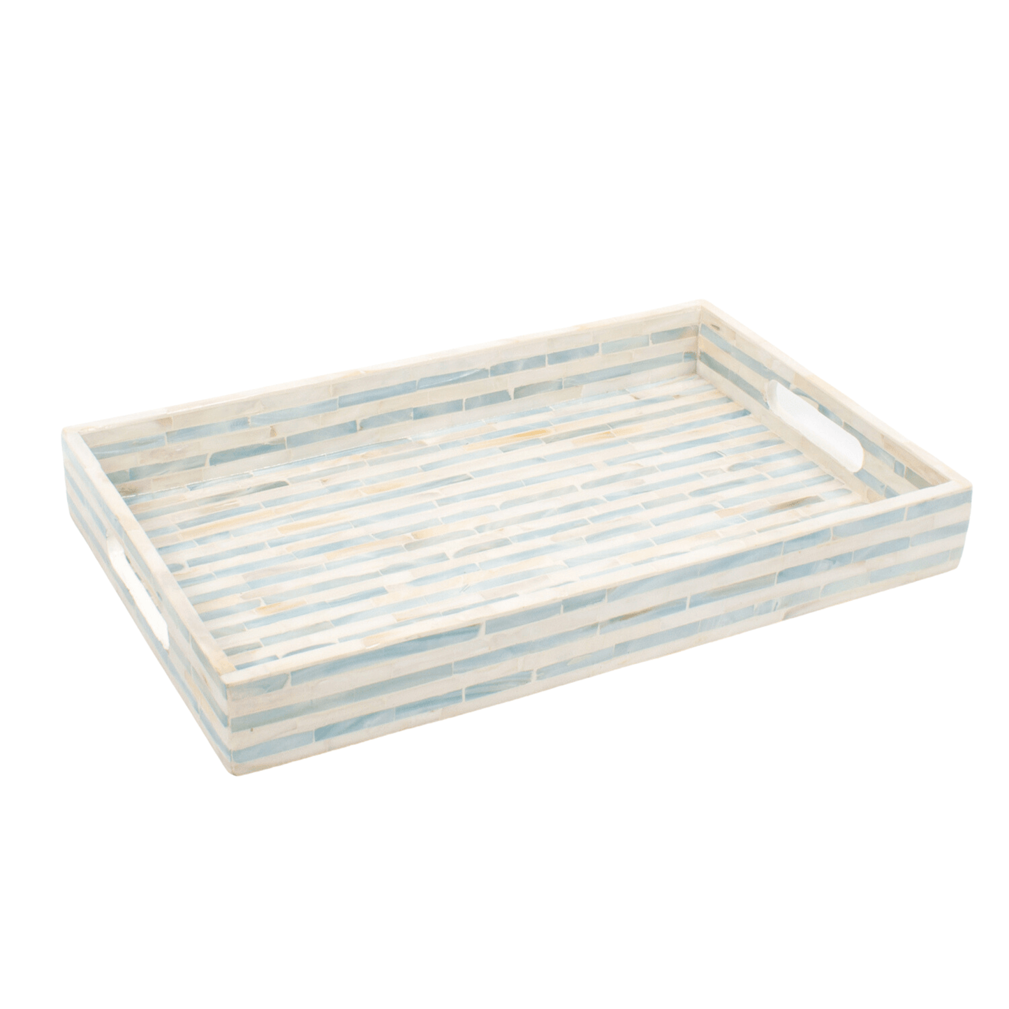 Striped Mother of Pearl Rectangle Tray