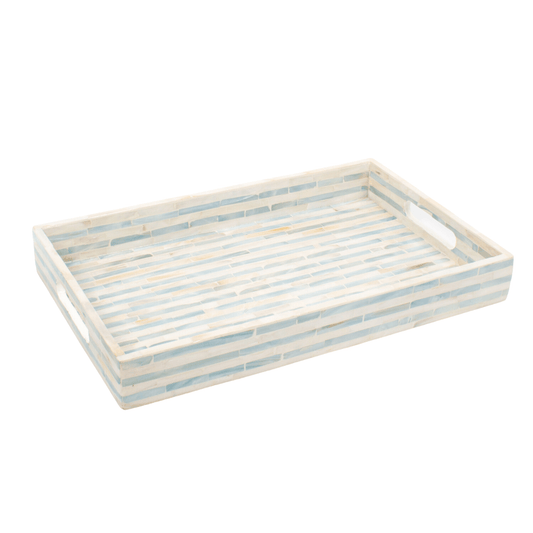 Striped Mother of Pearl Rectangle Tray