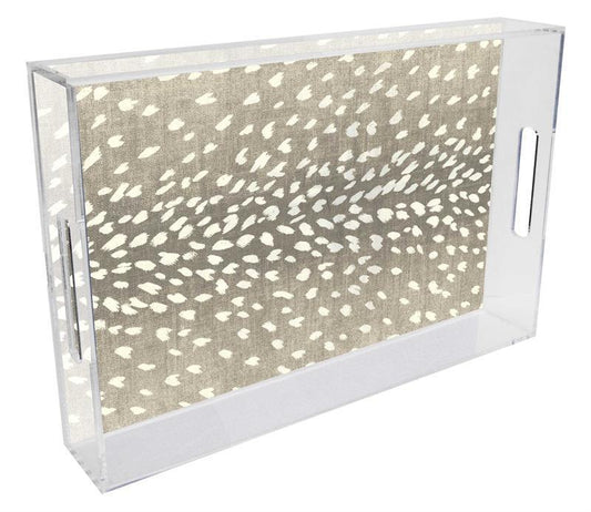 Taupe Antelope Lucite Tray, Available in Six Sizes