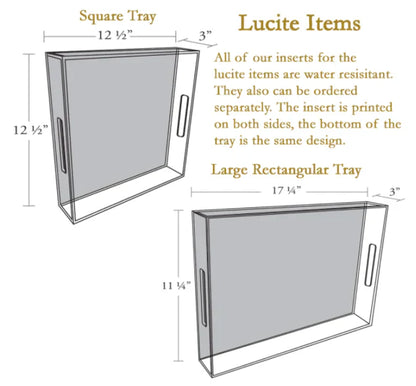 Taupe Antelope Lucite Tray, Available in Six Sizes