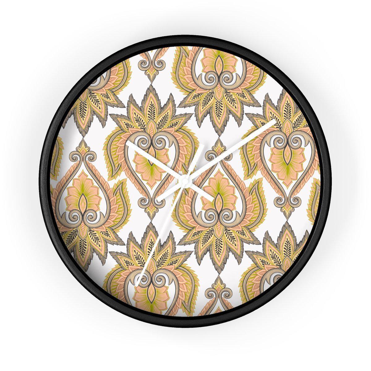 Vintage Damask Wall Clock, Contemporary Wall Clock, Minimalist Wall Clock, Modern Wall Clocks
