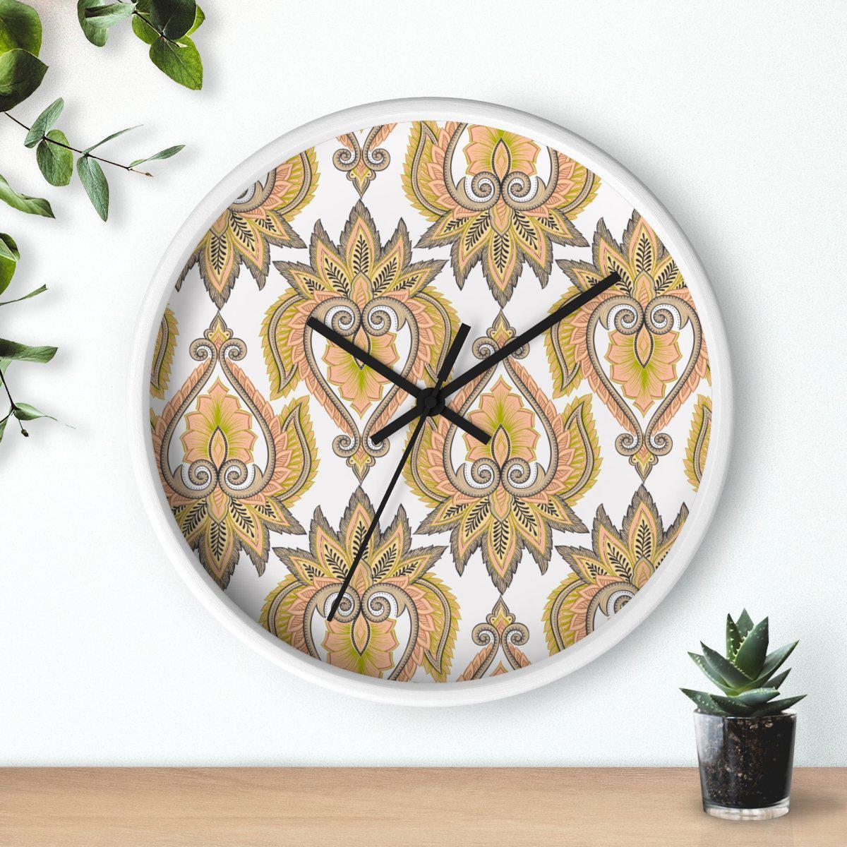 Vintage Damask Wall Clock, Contemporary Wall Clock, Minimalist Wall Clock, Modern Wall Clocks