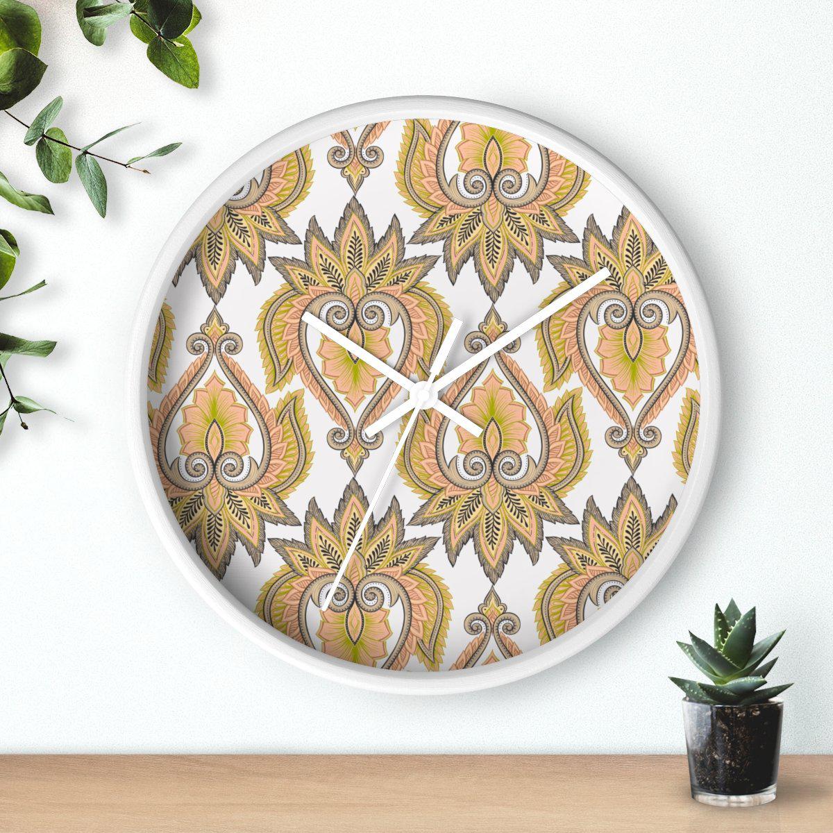 Vintage Damask Wall Clock, Contemporary Wall Clock, Minimalist Wall Clock, Modern Wall Clocks