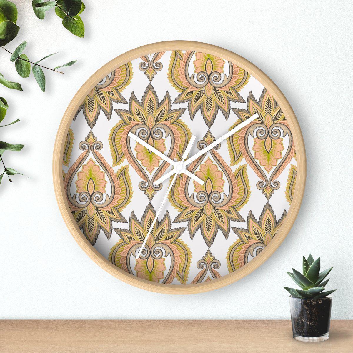 Vintage Damask Wall Clock, Contemporary Wall Clock, Minimalist Wall Clock, Modern Wall Clocks